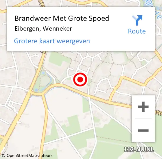 Locatie op kaart van de 112 melding: Brandweer Met Grote Spoed Naar Eibergen, Wenneker op 12 december 2022 10:26