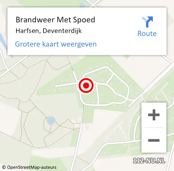 Locatie op kaart van de 112 melding: Brandweer Met Spoed Naar Harfsen, Deventerdijk op 12 december 2022 10:28