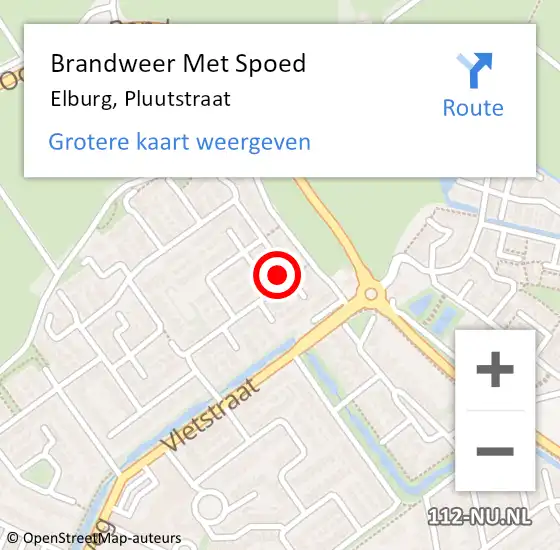 Locatie op kaart van de 112 melding: Brandweer Met Spoed Naar Elburg, Pluutstraat op 12 december 2022 10:36