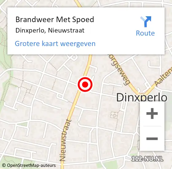 Locatie op kaart van de 112 melding: Brandweer Met Spoed Naar Dinxperlo, Nieuwstraat op 12 december 2022 10:36