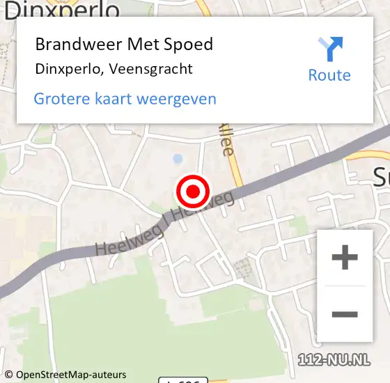 Locatie op kaart van de 112 melding: Brandweer Met Spoed Naar Dinxperlo, Veensgracht op 12 december 2022 10:37