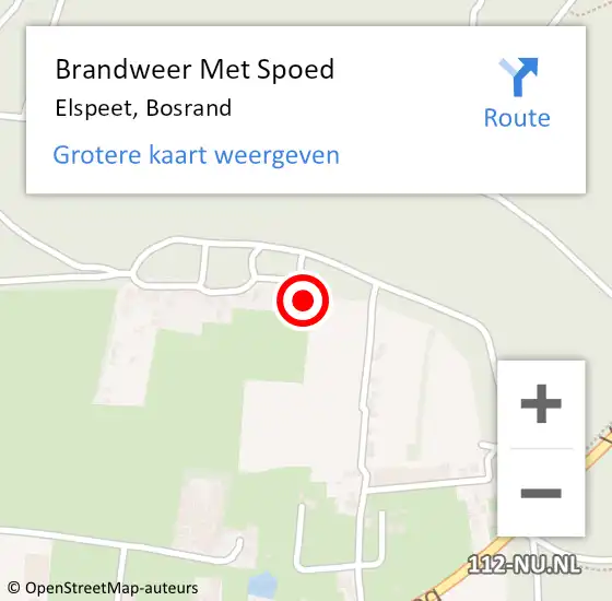 Locatie op kaart van de 112 melding: Brandweer Met Spoed Naar Elspeet, Bosrand op 12 december 2022 10:41