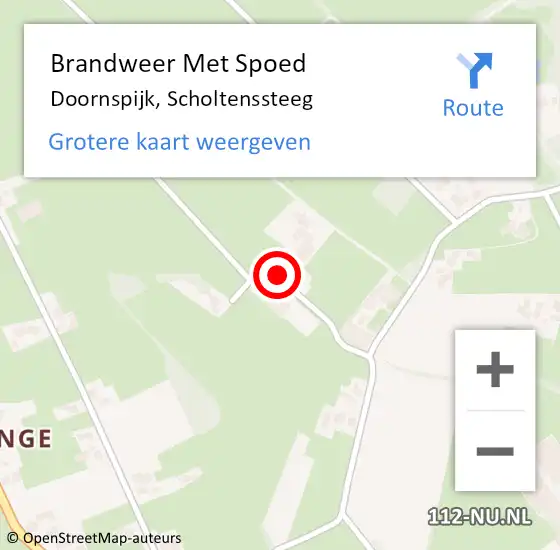 Locatie op kaart van de 112 melding: Brandweer Met Spoed Naar Doornspijk, Scholtenssteeg op 12 december 2022 10:43
