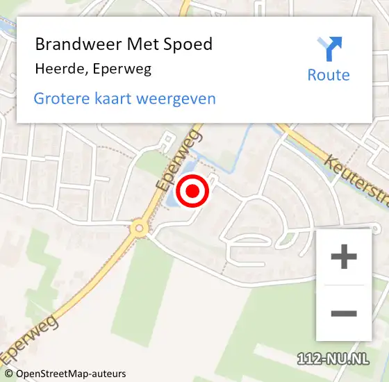 Locatie op kaart van de 112 melding: Brandweer Met Spoed Naar Heerde, Eperweg op 12 december 2022 10:48