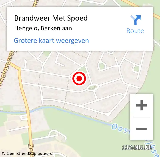 Locatie op kaart van de 112 melding: Brandweer Met Spoed Naar Hengelo, Berkenlaan op 12 december 2022 10:50