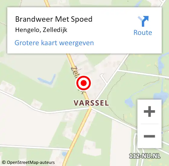 Locatie op kaart van de 112 melding: Brandweer Met Spoed Naar Hengelo, Zelledijk op 12 december 2022 10:51