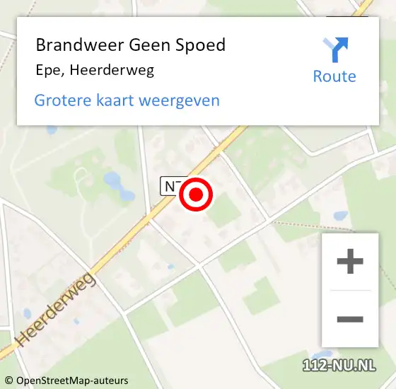 Locatie op kaart van de 112 melding: Brandweer Geen Spoed Naar Epe, Heerderweg op 12 december 2022 10:54