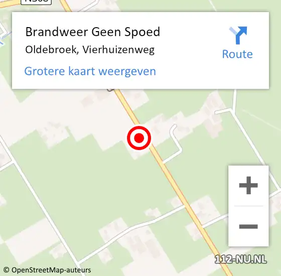 Locatie op kaart van de 112 melding: Brandweer Geen Spoed Naar Oldebroek, Vierhuizenweg op 12 december 2022 10:55