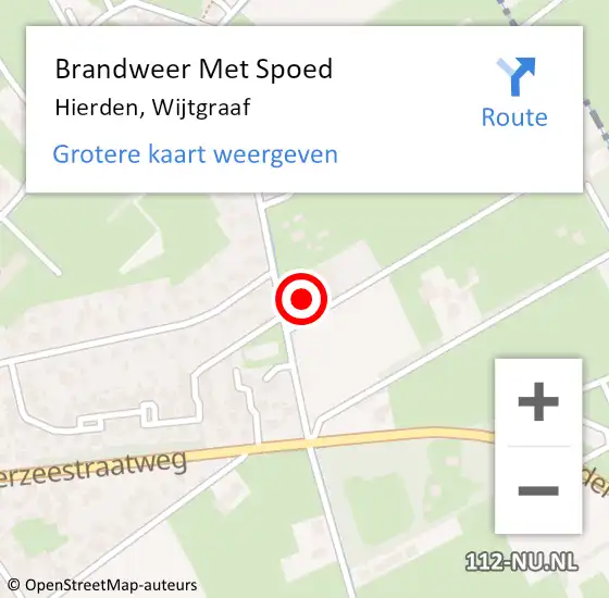 Locatie op kaart van de 112 melding: Brandweer Met Spoed Naar Hierden, Wijtgraaf op 12 december 2022 10:57