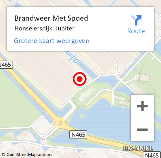 Locatie op kaart van de 112 melding: Brandweer Met Spoed Naar Honselersdijk, Jupiter op 12 december 2022 11:05