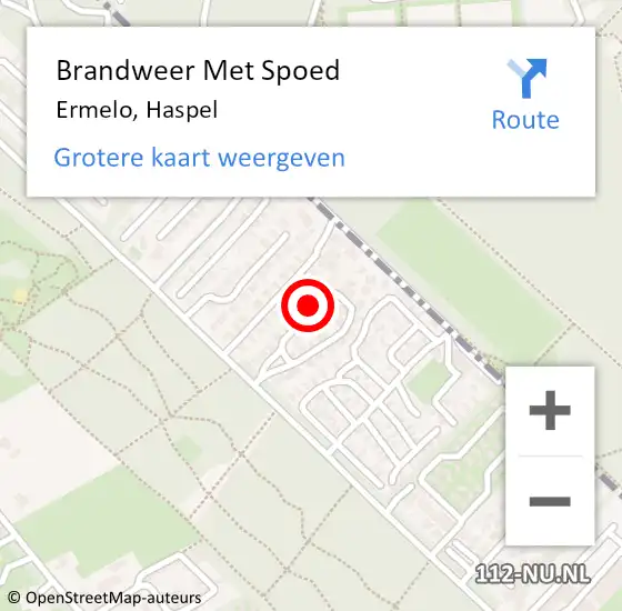 Locatie op kaart van de 112 melding: Brandweer Met Spoed Naar Ermelo, Haspel op 12 december 2022 11:11