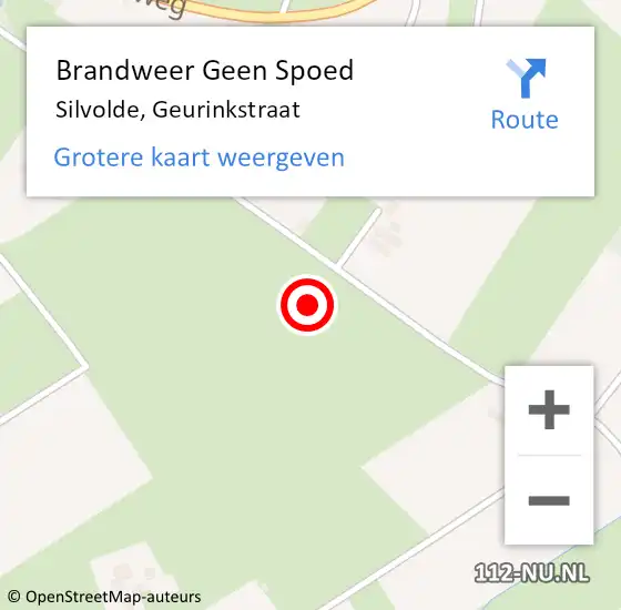 Locatie op kaart van de 112 melding: Brandweer Geen Spoed Naar Silvolde, Geurinkstraat op 12 december 2022 11:13