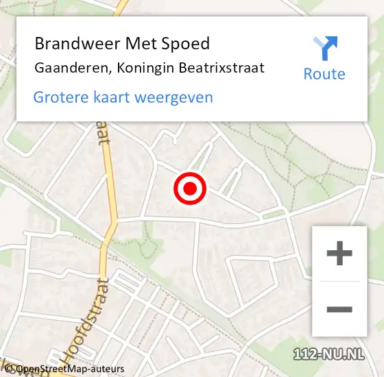 Locatie op kaart van de 112 melding: Brandweer Met Spoed Naar Gaanderen, Koningin Beatrixstraat op 12 december 2022 11:15