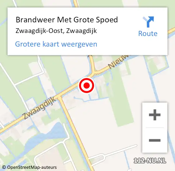 Locatie op kaart van de 112 melding: Brandweer Met Grote Spoed Naar Zwaagdijk-Oost, Zwaagdijk op 12 december 2022 11:20