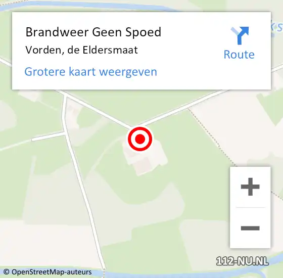 Locatie op kaart van de 112 melding: Brandweer Geen Spoed Naar Vorden, de Eldersmaat op 12 december 2022 11:24