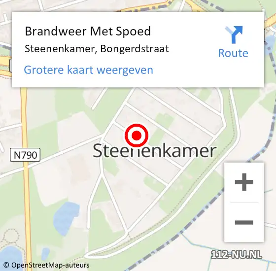 Locatie op kaart van de 112 melding: Brandweer Met Spoed Naar Steenenkamer, Bongerdstraat op 12 december 2022 11:25