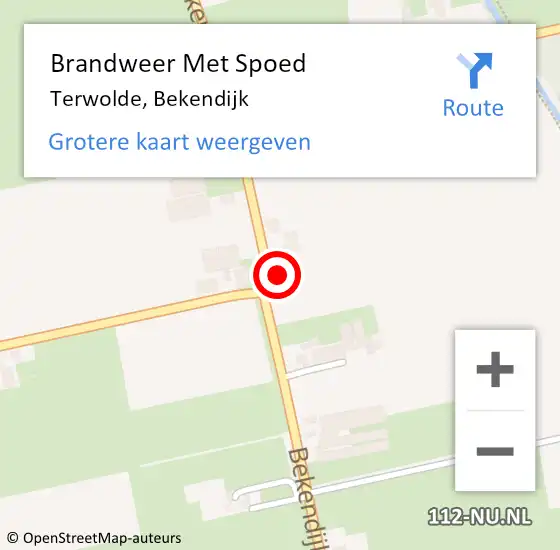 Locatie op kaart van de 112 melding: Brandweer Met Spoed Naar Terwolde, Bekendijk op 12 december 2022 11:26