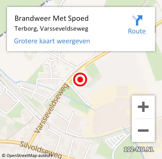 Locatie op kaart van de 112 melding: Brandweer Met Spoed Naar Terborg, Varsseveldseweg op 12 december 2022 11:34