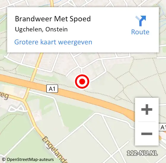 Locatie op kaart van de 112 melding: Brandweer Met Spoed Naar Ugchelen, Onstein op 12 december 2022 11:41