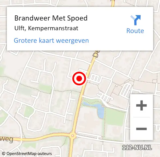 Locatie op kaart van de 112 melding: Brandweer Met Spoed Naar Ulft, Kempermanstraat op 12 december 2022 11:43