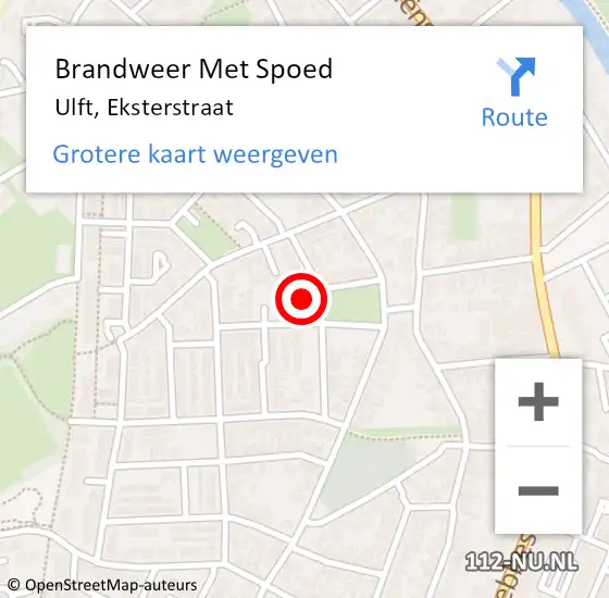 Locatie op kaart van de 112 melding: Brandweer Met Spoed Naar Ulft, Eksterstraat op 12 december 2022 11:44