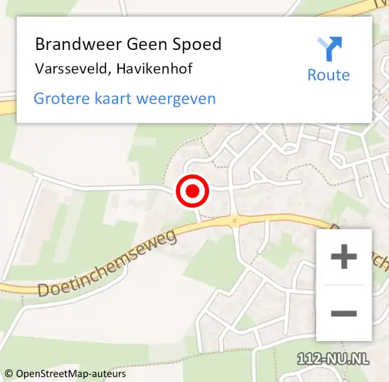 Locatie op kaart van de 112 melding: Brandweer Geen Spoed Naar Varsseveld, Havikenhof op 12 december 2022 11:49