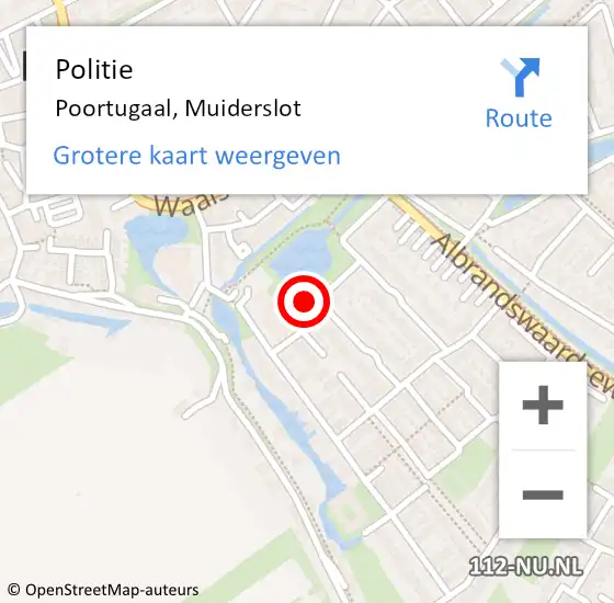 Locatie op kaart van de 112 melding: Politie Poortugaal, Muiderslot op 12 december 2022 12:12