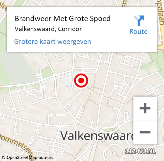 Locatie op kaart van de 112 melding: Brandweer Met Grote Spoed Naar Valkenswaard, Corridor op 12 december 2022 12:40