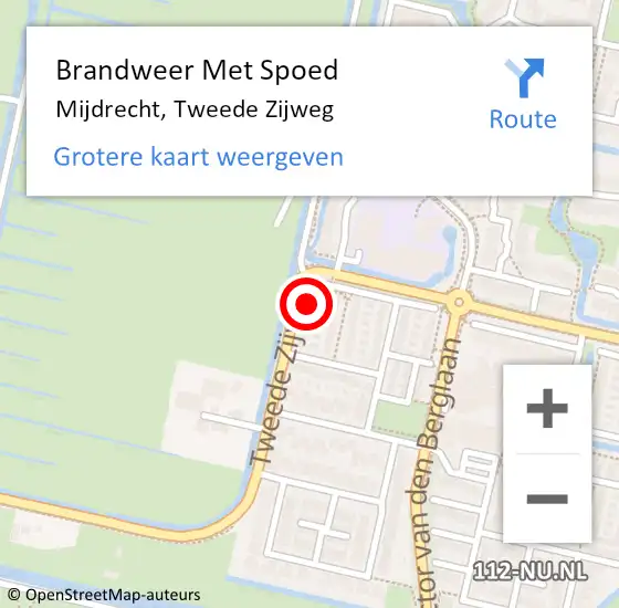 Locatie op kaart van de 112 melding: Brandweer Met Spoed Naar Mijdrecht, Tweede Zijweg op 12 december 2022 12:41