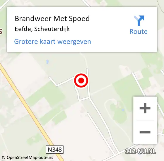 Locatie op kaart van de 112 melding: Brandweer Met Spoed Naar Eefde, Scheuterdijk op 12 december 2022 13:00