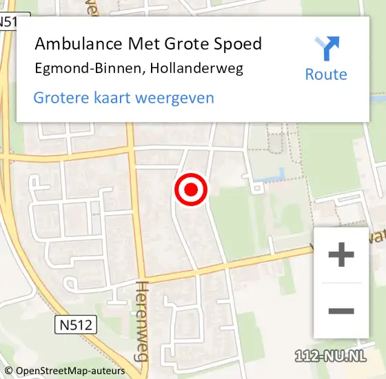 Locatie op kaart van de 112 melding: Ambulance Met Grote Spoed Naar Egmond-Binnen, Hollanderweg op 12 december 2022 13:21