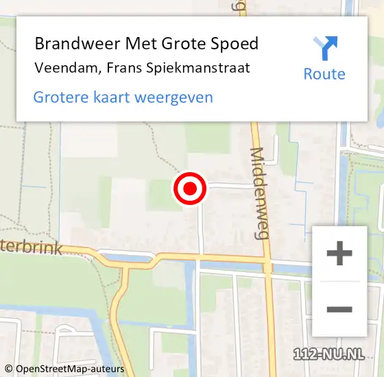 Locatie op kaart van de 112 melding: Brandweer Met Grote Spoed Naar Veendam, Frans Spiekmanstraat op 12 december 2022 14:19