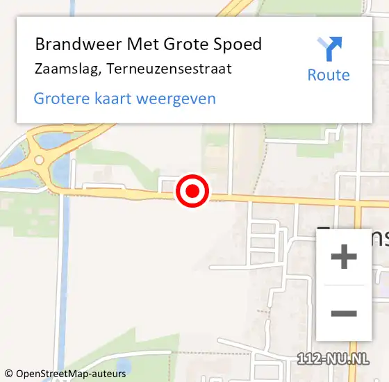 Locatie op kaart van de 112 melding: Brandweer Met Grote Spoed Naar Zaamslag, Terneuzensestraat op 12 december 2022 14:50