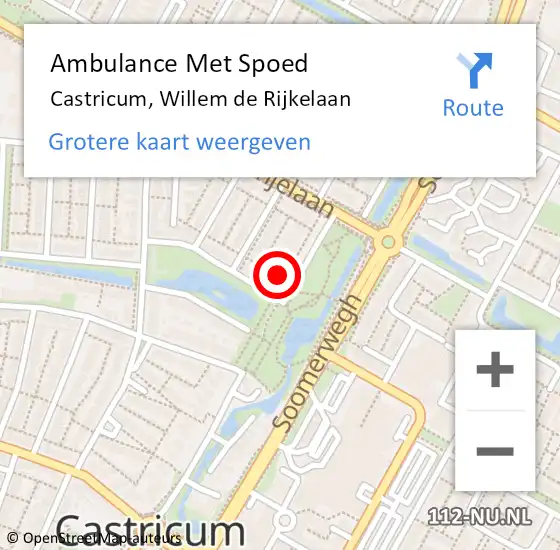 Locatie op kaart van de 112 melding: Ambulance Met Spoed Naar Castricum, Willem de Rijkelaan op 12 december 2022 15:09