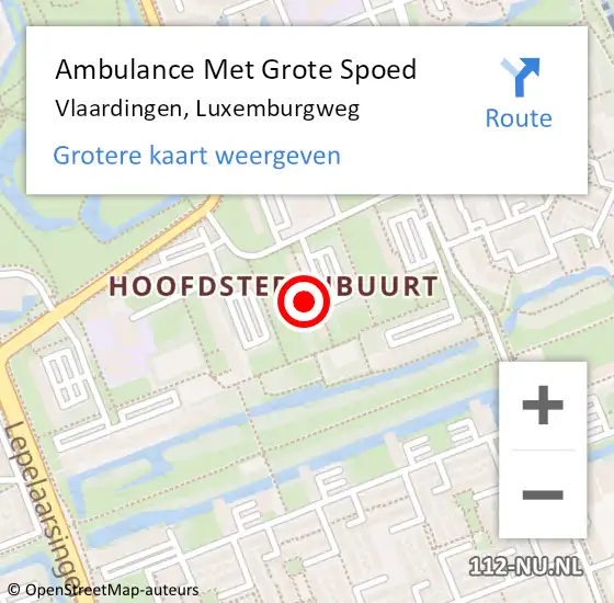 Locatie op kaart van de 112 melding: Ambulance Met Grote Spoed Naar Vlaardingen, Luxemburgweg op 12 december 2022 15:30