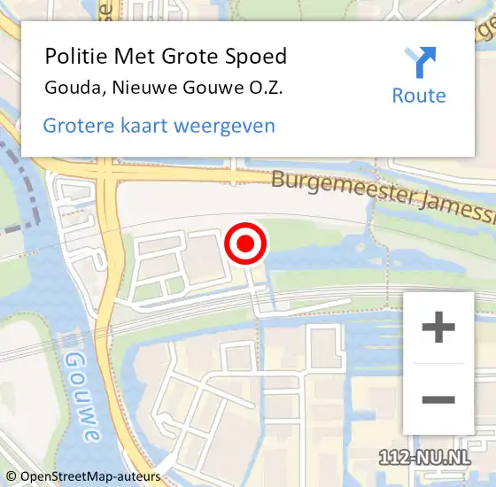 Locatie op kaart van de 112 melding: Politie Met Grote Spoed Naar Gouda, Nieuwe Gouwe O.Z. op 12 december 2022 15:32