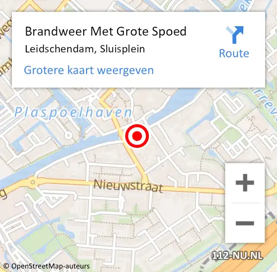 Locatie op kaart van de 112 melding: Brandweer Met Grote Spoed Naar Leidschendam, Sluisplein op 12 december 2022 16:23