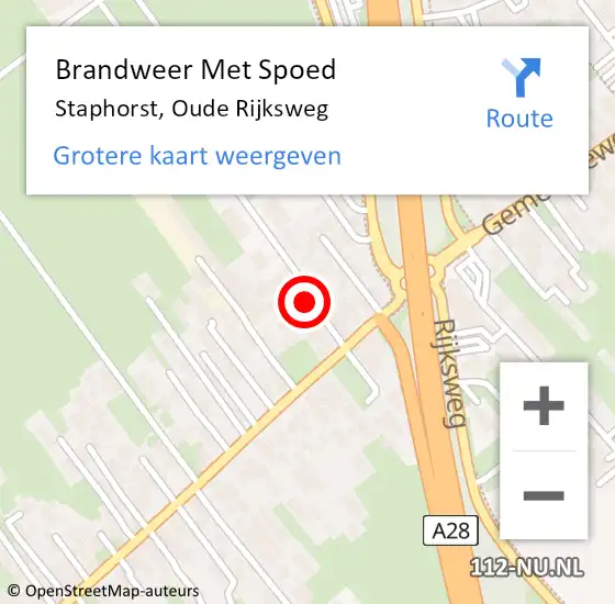Locatie op kaart van de 112 melding: Brandweer Met Spoed Naar Staphorst, Oude Rijksweg op 12 december 2022 16:29