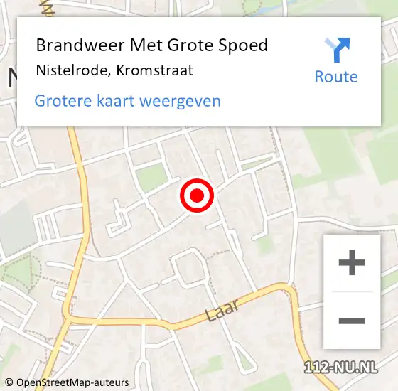 Locatie op kaart van de 112 melding: Brandweer Met Grote Spoed Naar Nistelrode, Kromstraat op 12 december 2022 16:50