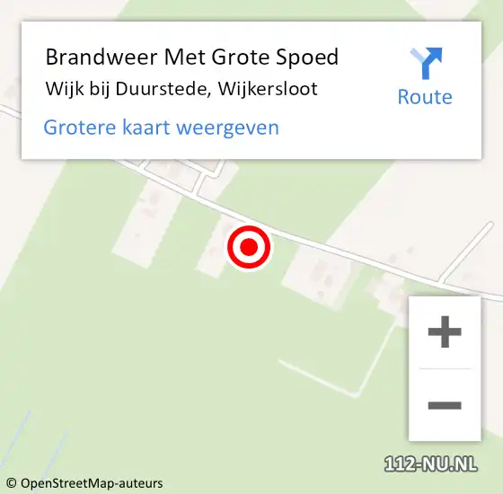 Locatie op kaart van de 112 melding: Brandweer Met Grote Spoed Naar Wijk bij Duurstede, Wijkersloot op 12 december 2022 16:56