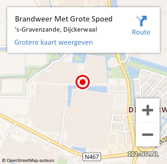 Locatie op kaart van de 112 melding: Brandweer Met Grote Spoed Naar 's-Gravenzande, Dijckerwaal op 12 december 2022 17:16