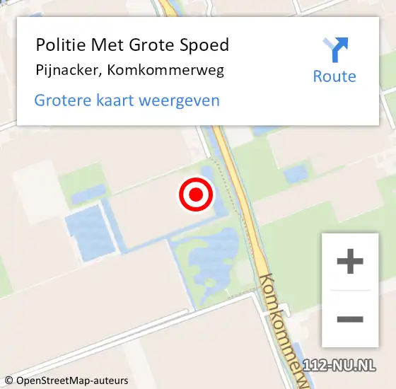 Locatie op kaart van de 112 melding: Politie Met Grote Spoed Naar Pijnacker, Komkommerweg op 12 december 2022 18:47