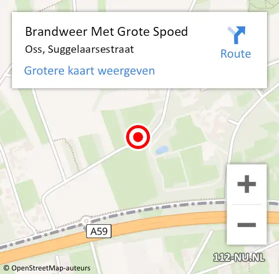 Locatie op kaart van de 112 melding: Brandweer Met Grote Spoed Naar Oss, Suggelaarsestraat op 12 december 2022 19:13