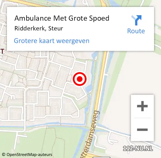 Locatie op kaart van de 112 melding: Ambulance Met Grote Spoed Naar Ridderkerk, Steur op 12 december 2022 19:40
