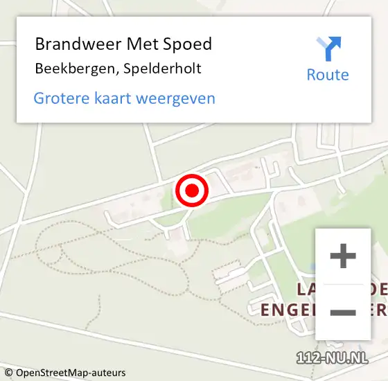 Locatie op kaart van de 112 melding: Brandweer Met Spoed Naar Beekbergen, Spelderholt op 12 december 2022 20:03