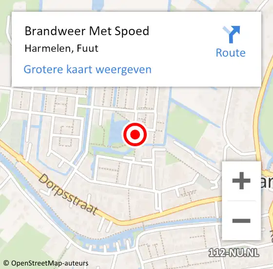 Locatie op kaart van de 112 melding: Brandweer Met Spoed Naar Harmelen, Fuut op 12 december 2022 22:08