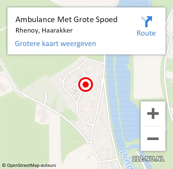 Locatie op kaart van de 112 melding: Ambulance Met Grote Spoed Naar Rhenoy, Haarakker op 12 december 2022 22:20