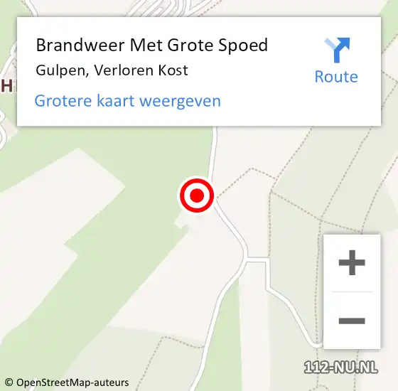 Locatie op kaart van de 112 melding: Brandweer Met Grote Spoed Naar Gulpen, Verloren Kost op 12 december 2022 23:16