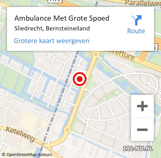 Locatie op kaart van de 112 melding: Ambulance Met Grote Spoed Naar Sliedrecht, Bernsteineiland op 13 december 2022 00:13