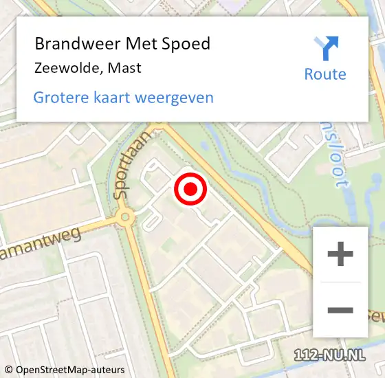 Locatie op kaart van de 112 melding: Brandweer Met Spoed Naar Zeewolde, Mast op 13 december 2022 02:18